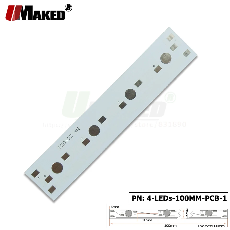 Светодиодный PCB 4W 100 мм Алюминий пластина 1/3/5 Вт высокой мощности Мощность светодиодный s устанавливать светодиодный светильник доска радиатора Гидропоника; аквариум трубка расти светильник «сделай сам»