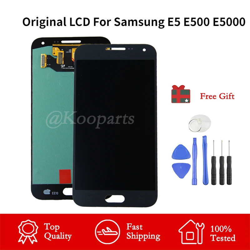 

Original Replacement for Samsung Galaxy E5 E500 LCD Display E500F E500H E500M Touch Screen Digitizer Assembly kits 100% tested