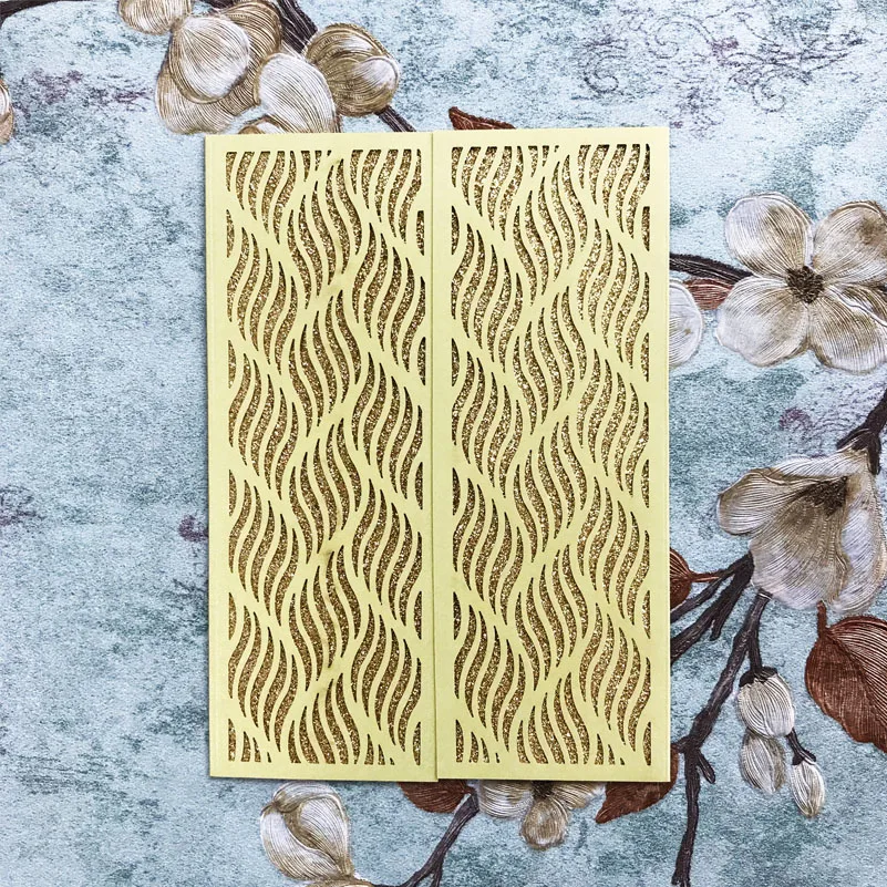 20 шт./лот открытые жемчужные бумажные Пригласительные открытки кружевные