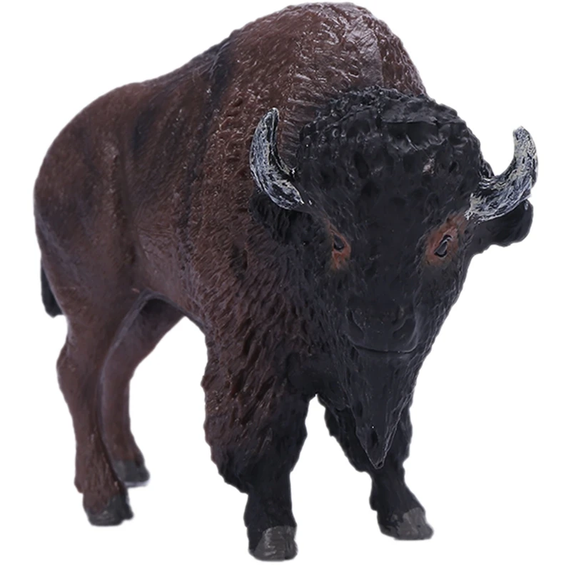 

Children'S Solid Simulation Wildlife World Model Wild Milk Cow Yak Toy Hand Decoration Bison Figurine