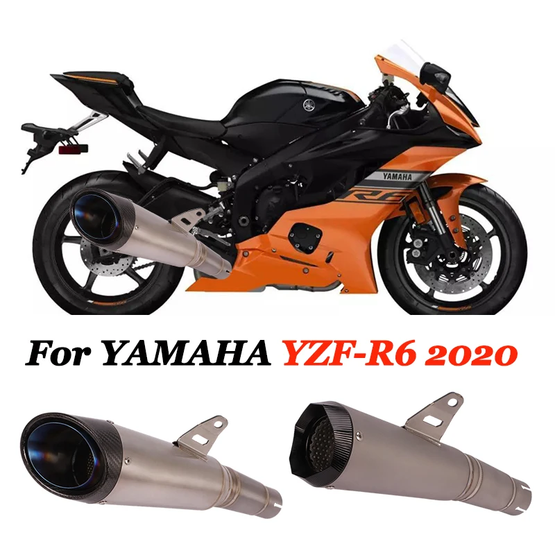 

Slip On For YAMAHA YZF-R6 R6 2006-2020 Motorcycle GP Exhaust Muffler Carbon Exhaust Escape Moto Modify Mid Link Titanium Alloy