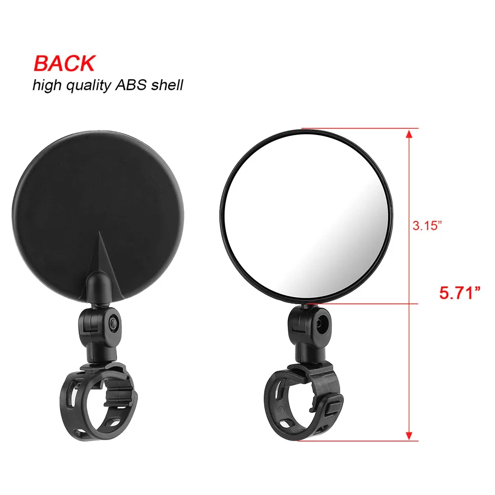 Зеркало заднего вида для езды на велосипеде регулируемое поворотное круглое