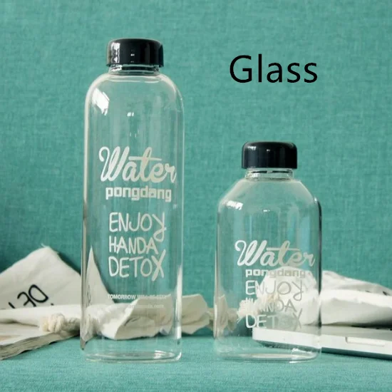 Glass TECHOME 600 мл 1000 мл стеклянная пластиковая Спортивная бутылка для воды для занятий спортом на открытом воздухе, бега, кемпинга, пешего туризма, герметичный велосипедный чайник с сумкой - Цвет: Glass