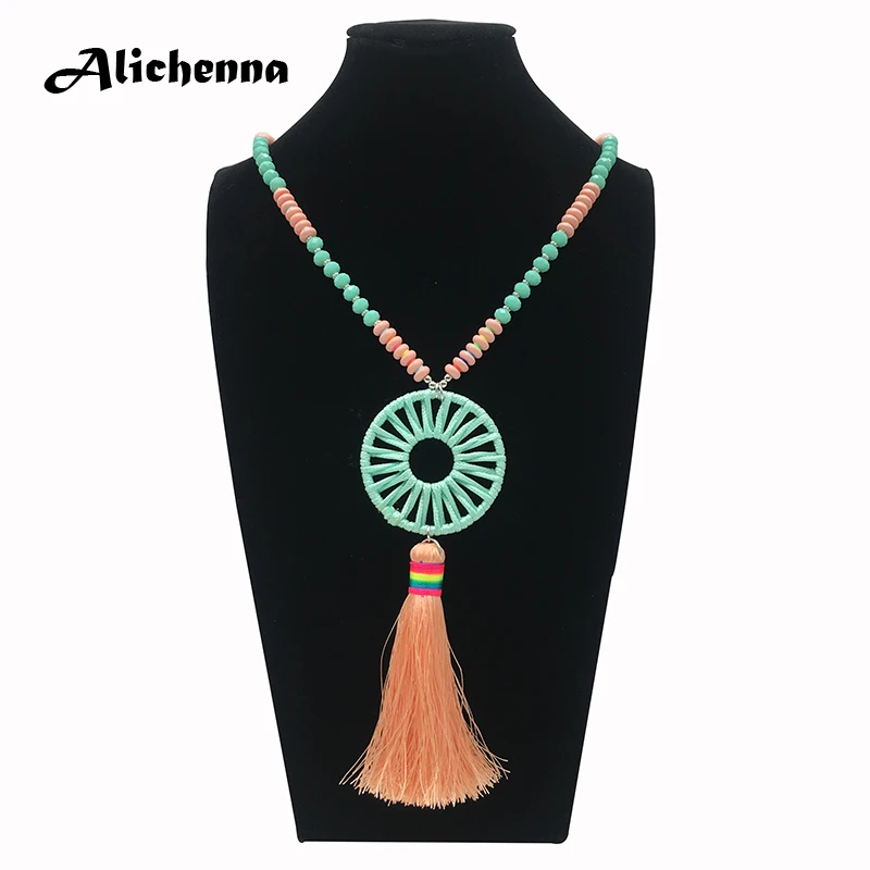 Alichenna ювелирные изделия ручной работы кольцо кисточкой ожерелье богемная