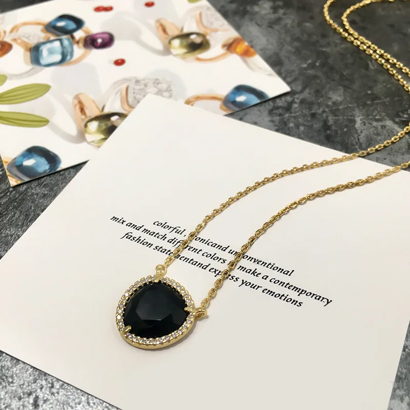 Veryins желтое золотое покрытие медное стекло круглая подвеска ореол ожерелье для