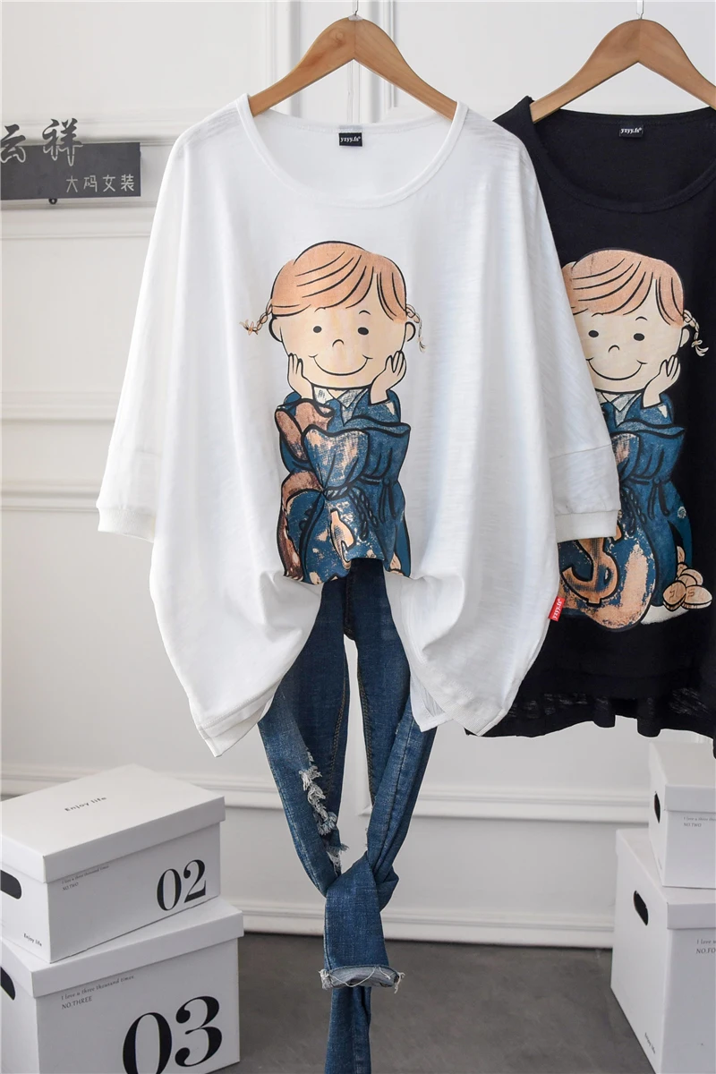 

plus Women's Summer New Slub Cotton Short Sleeve T-shirt Women's Artistic Style Loose round Neck Flab Hiding Half Sleeve