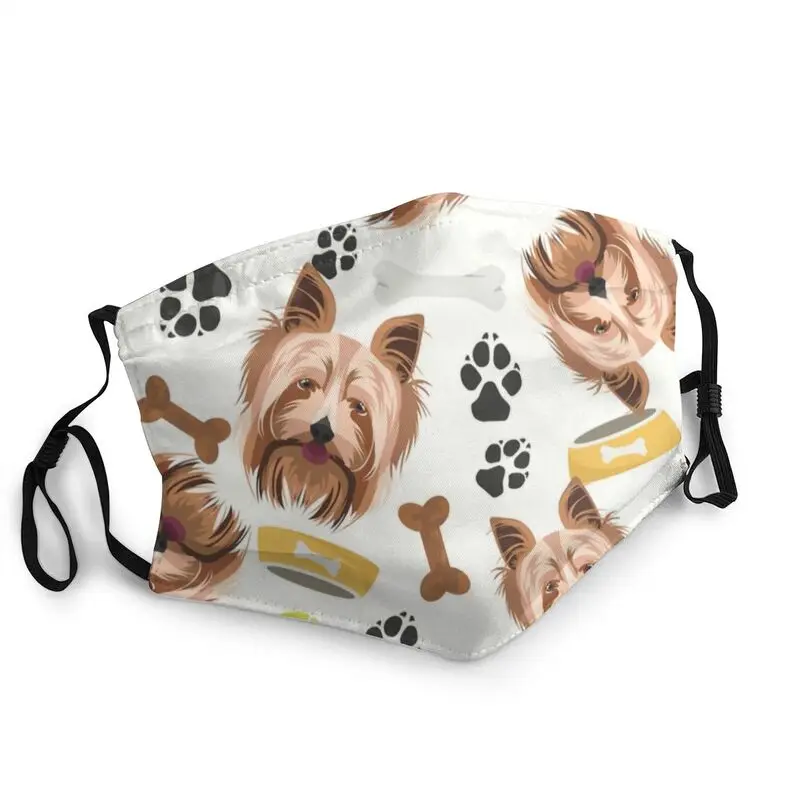 

Yorkshire Terrier Pattern Washable Mouth Face Mask Men Yorkie Dog Mask Dustproof Protection Cover Respirator Muffle