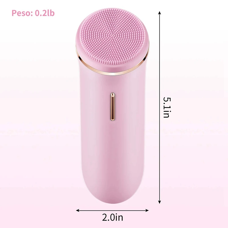 

Vibrating Facial Cleaner 5 Speed Modes 2 Brush Heads Silicone Head IPX7 Waterproof & Rechargeable Deep Cleans
