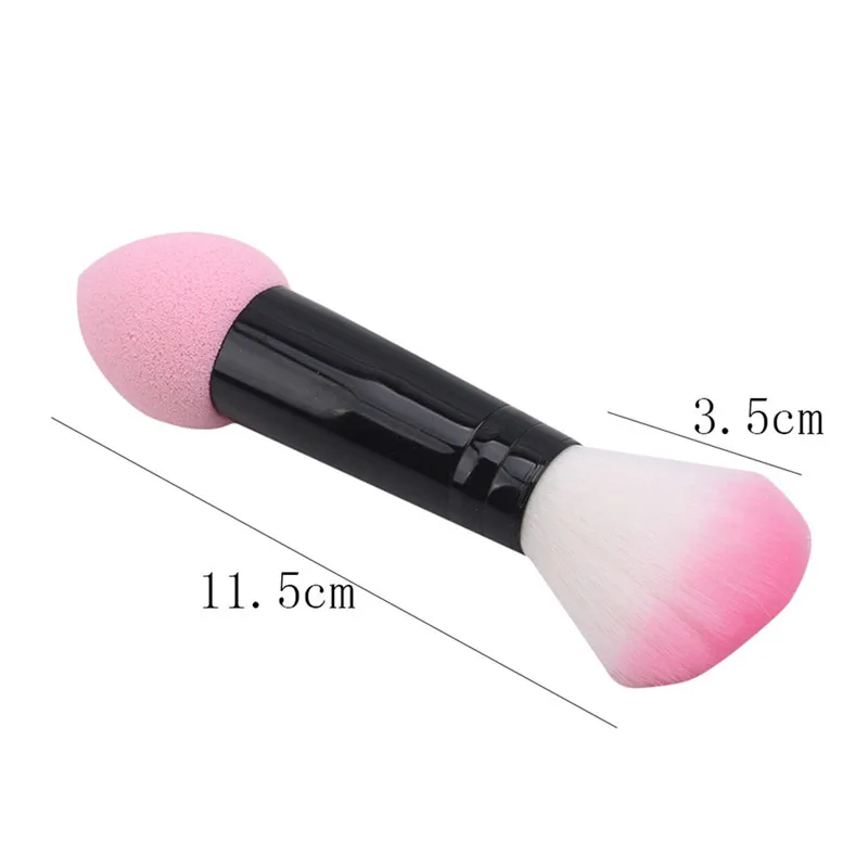 

1Pc Single Double-end Makeup Brush Blusher Brush Loose Powder Brush Powder Puff Blush Brush Cosmetic Puff Pink Makeup Brushes