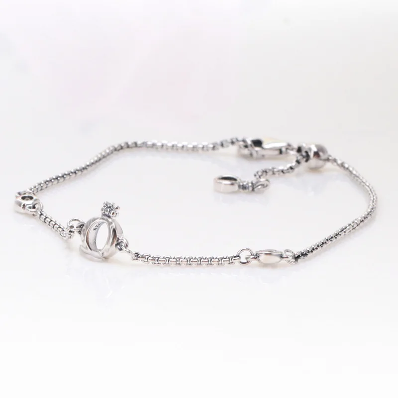 

S925 Sterling Silver Crown Shining Crown O Adjustable Bracelet For Girlfriend Surprise Gift