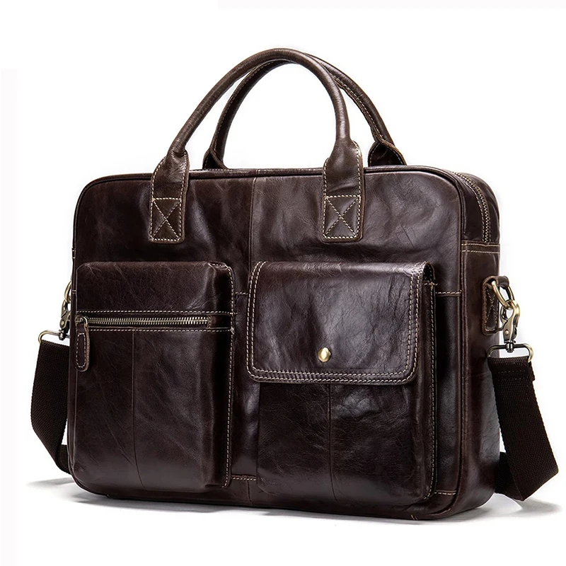 

Деловой компьютерный портфель Luufan для ноутбука 14 дюймов, мужская сумка, мужские сумки, мужской портфель формата A4, кожаные сумки 7212