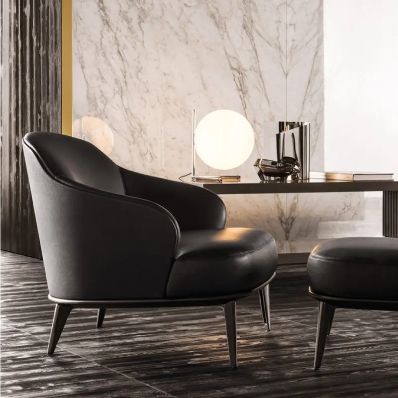 Nordic простой современный одноместный диван для отдыха твердый деревянный кресло