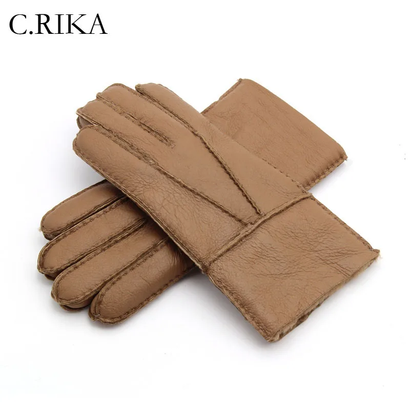 2020 Новинка зимы перчатки мужские из натуральной овечьей кожи Кашемировые