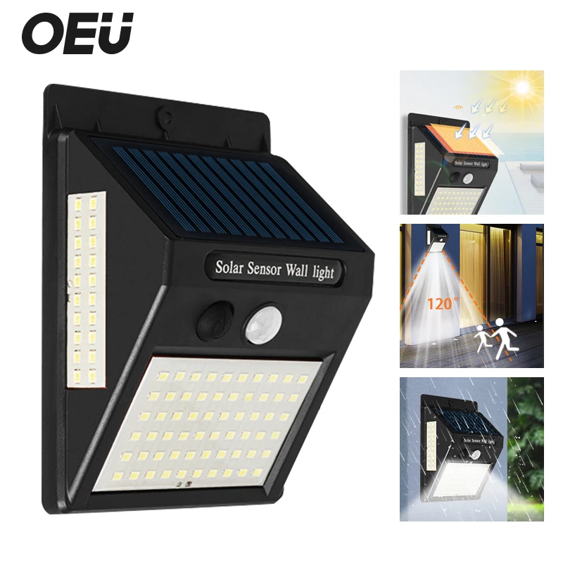 

Garden Lights Outdoor LED Solar Light Panel Street Sunlight Lighting Motion Sensor Wall Lamp for Country House Lantern Spotlight