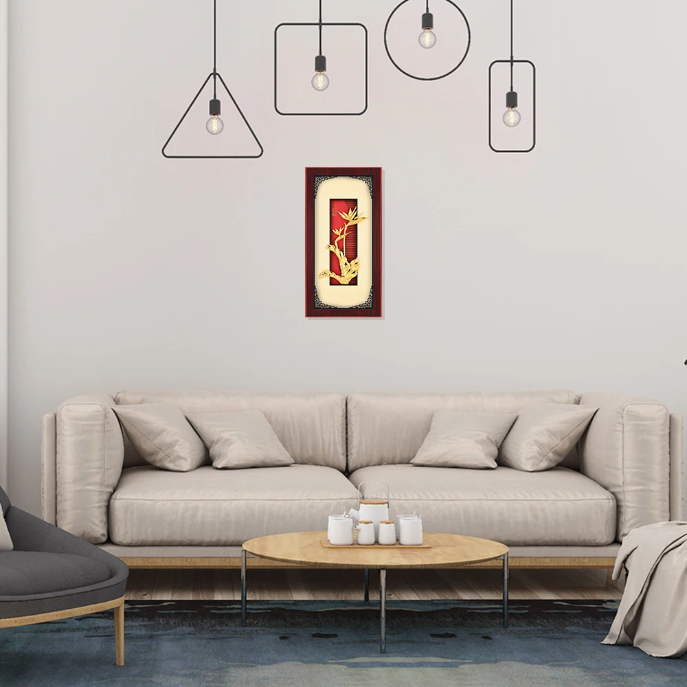 Fengshui золотые картины растений 3D китайская живопись 24 к Золотая Фольга Картина