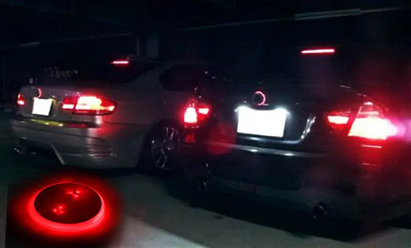 1Pc Red LED Light Car Decal Sticker Logo Badge Emblem Lamp 82mm For BMW 3 5 7 Series C66 |