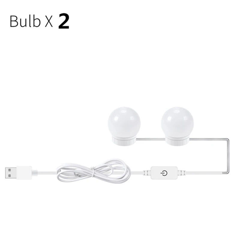 2pcs С usb-портом, СВЕТОДИОДНАЯ 12 В макияж зеркало яркость 6 10 14 лампочка голливудская тщеславие Плавная регулировкая яркости настенный светильник комплект для туалетного столика - Цвет: 2pcs