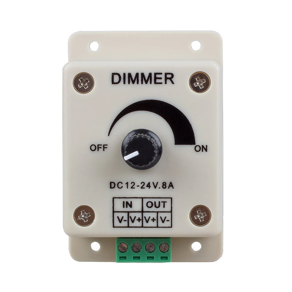 

3 PCS LED Dimmer Switch DC 12V 24V 8A Adjustable Brightness Lamp Bulb Strip Driver Single Color Light Power Supply Controller