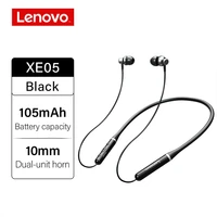 lenovo xe05 neck type bluetooth v5 0 in ear headphones sports waterproof magnetic suction headset 10mm 6d horn unit