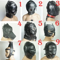 bondage full hood maskbdsm sex toys for couples slave leather harness padded gimp dildoringball gag blindfold