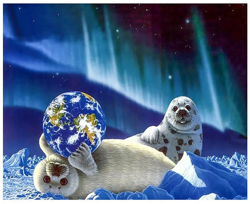 Сделай Сам животные алмазная живопись морские львы полная Алмазная вышивка