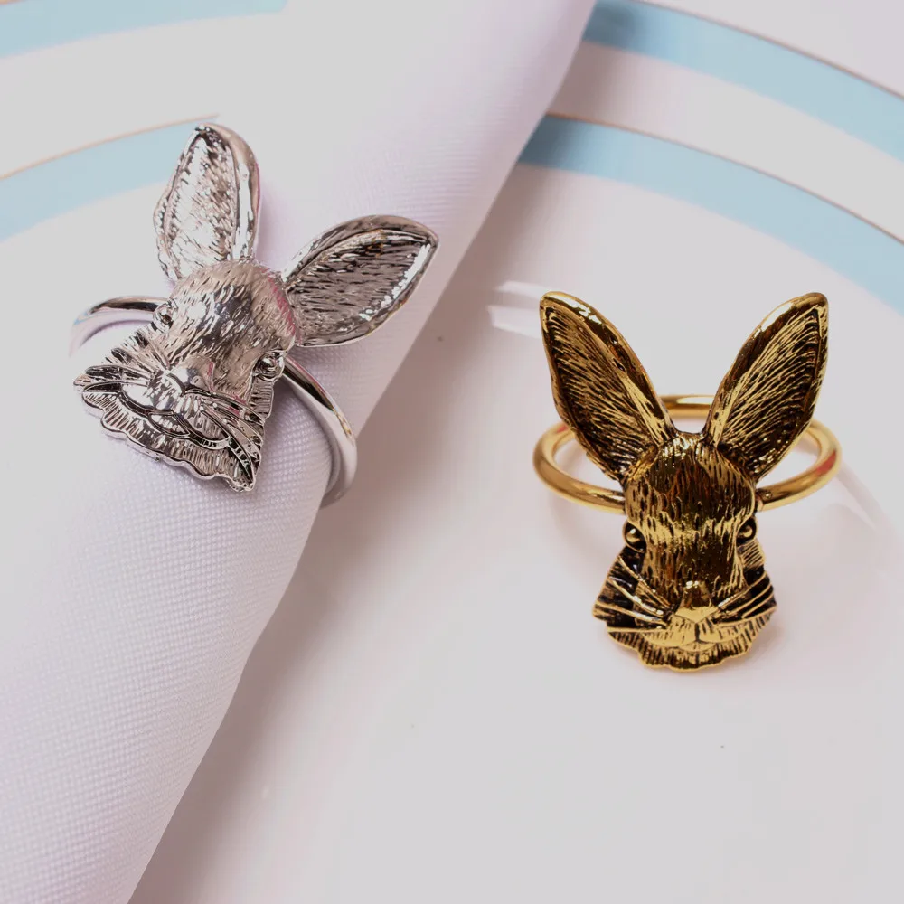 

New Bunny Ears Napkin Rings Easter Rabbit Napkin Ring Holder Metal Napkin Holder Home Table Decor For Spring Easter Rustic