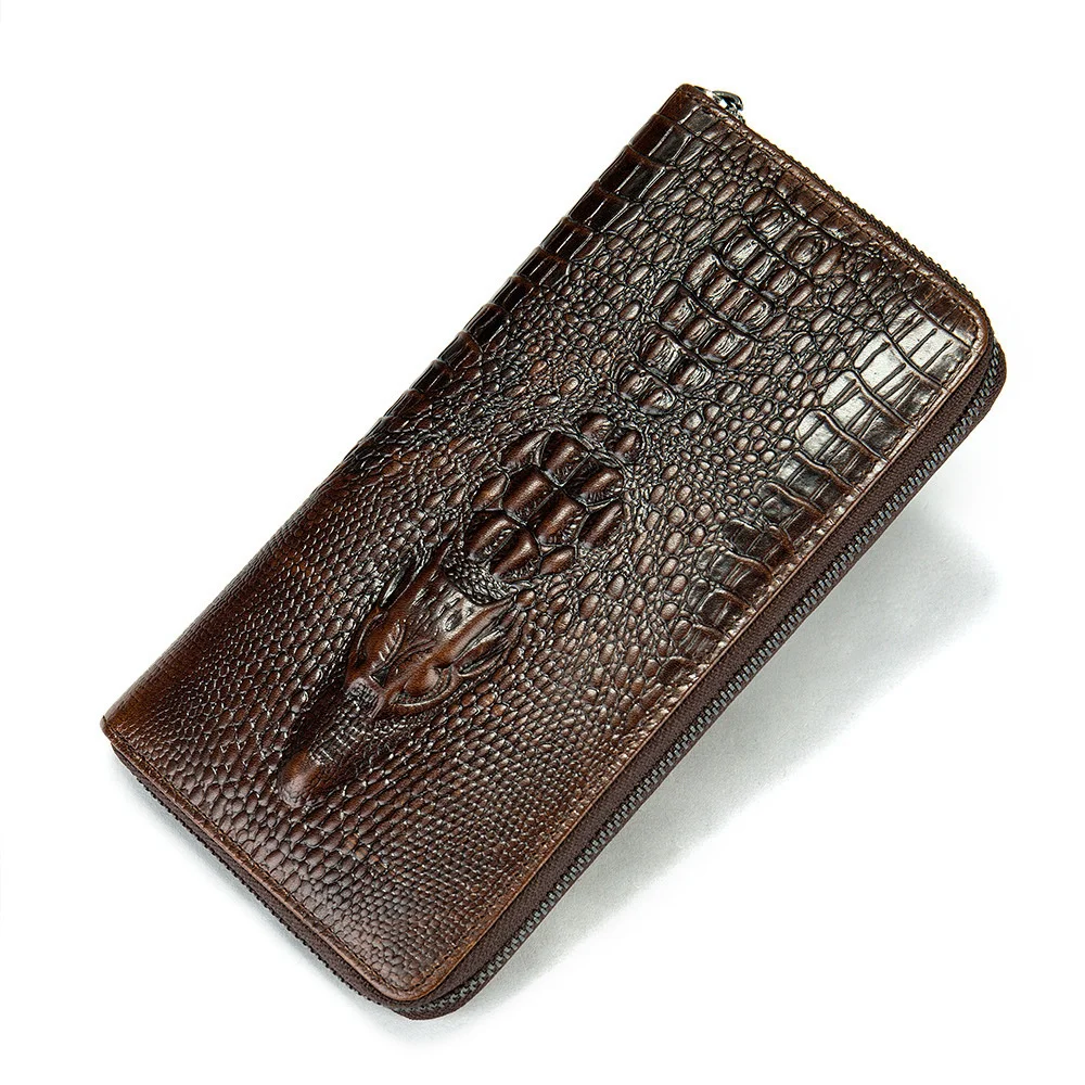 

Men's Wallet Genuine Leather Crocodile Pattern Male Purse Fashion Business Clutch For Men Casual Embossed Card Holder