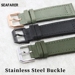 20mm 21mm 22mm Nylon Canvas Fabric Watch Band for IWC Pilot Spitfire Timezone Top Gun Strap Green Bl in India