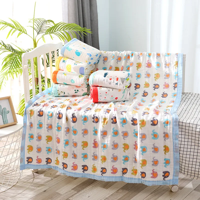 Мягкий Муслин 100% хлопок Детские Пеленки милый мультфильм одеяла для