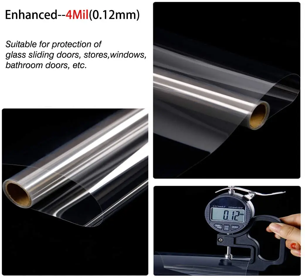 Прозрачная защитная пленка разных размеров для стекла домашняя