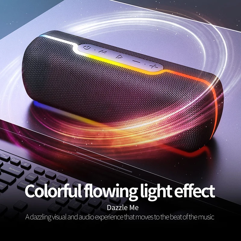 

Wireless Bluetooth Speaker Portable Outdoor Home Small Audio Colorful Flow Light Effect 2021