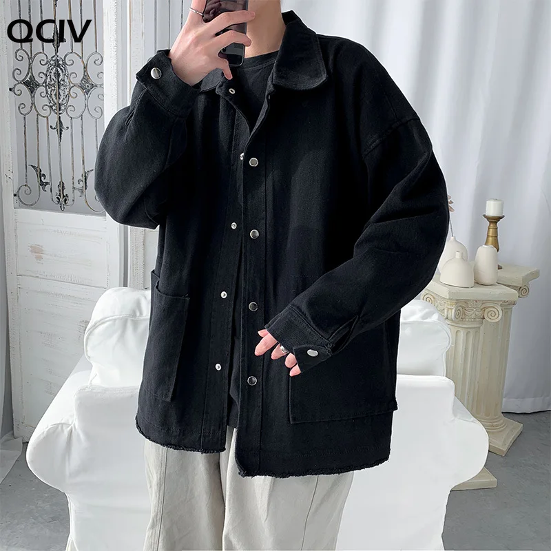 

Men Jackets Harajuku BF Denim Coats Hip-pop Fashion High Street Handsome Teens Korean-style Outwear Fur-line Retro Baggy