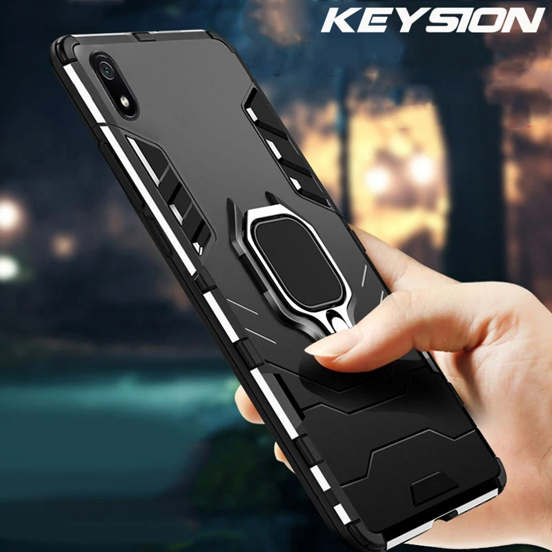 Ударопрочный армированный чехол KEYSION для Xiaomi Redmi 7A 8 8A Note 7 Pro k20 подставка с кольцом