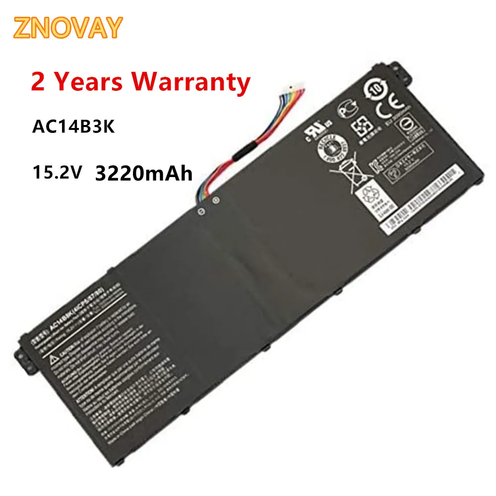 Bateria do Notebook para Acer Aspire r3 R3131t r5 R5471t R5571t Es1-572 15.2v 3220mah da Bateria do Portátil Ac14b3k da Baterias p/ laptop