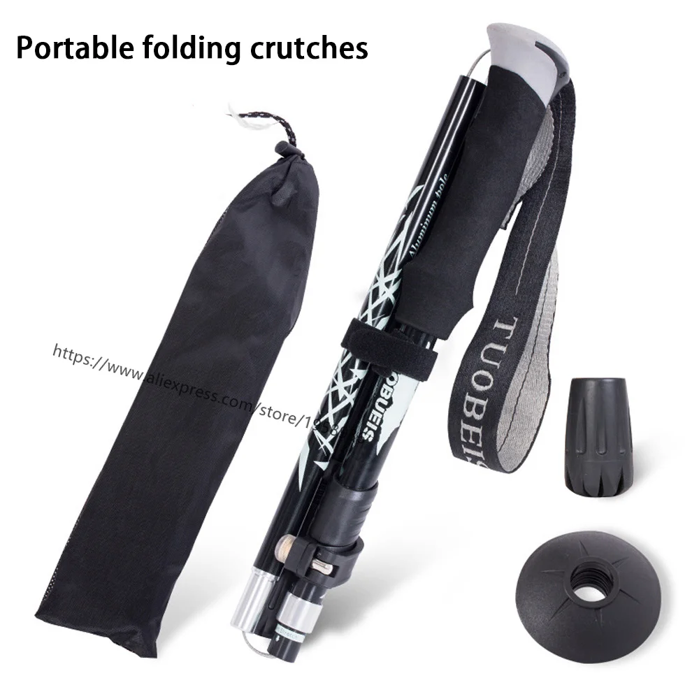 

2Pcs Hiking Walking Sticks Aluminum alloy Trekking Pole Ultralight Camping Hiking Foldable Nordic Walking Pole Telescopic Crutch