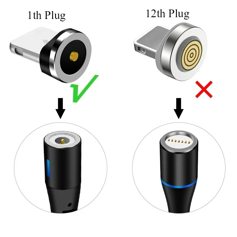 С магнитным штекером Micro Тип USB C магнитный разъем Магнитный зарядный кабель