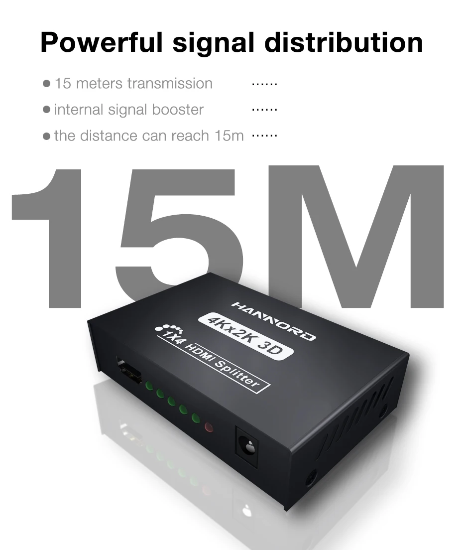 Hannord HDMI разветвитель 4K Full Ultra HD 1080P видео HDMI коммутатор 1x4 адаптер HDMI коммутатор для HD tv DVD PS3 Xbox tv коробка