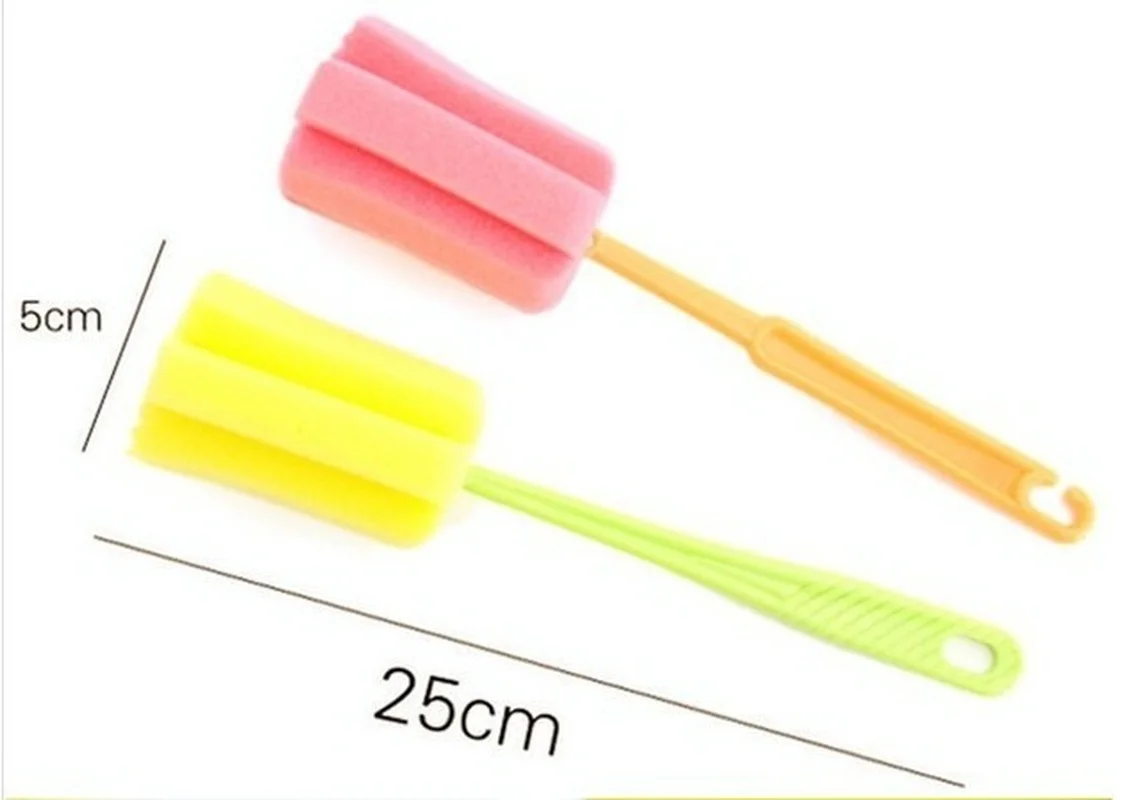 1 ШТ. Длинная ручка Губка Щетка бутылки Кубок Стеклянные Средства для мытья Кухня на.