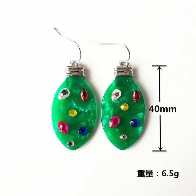 

Christmas 2020 creative resin green luxury crystal earrings aesthetic minimalist vintage boucle doreille femme accessories women
