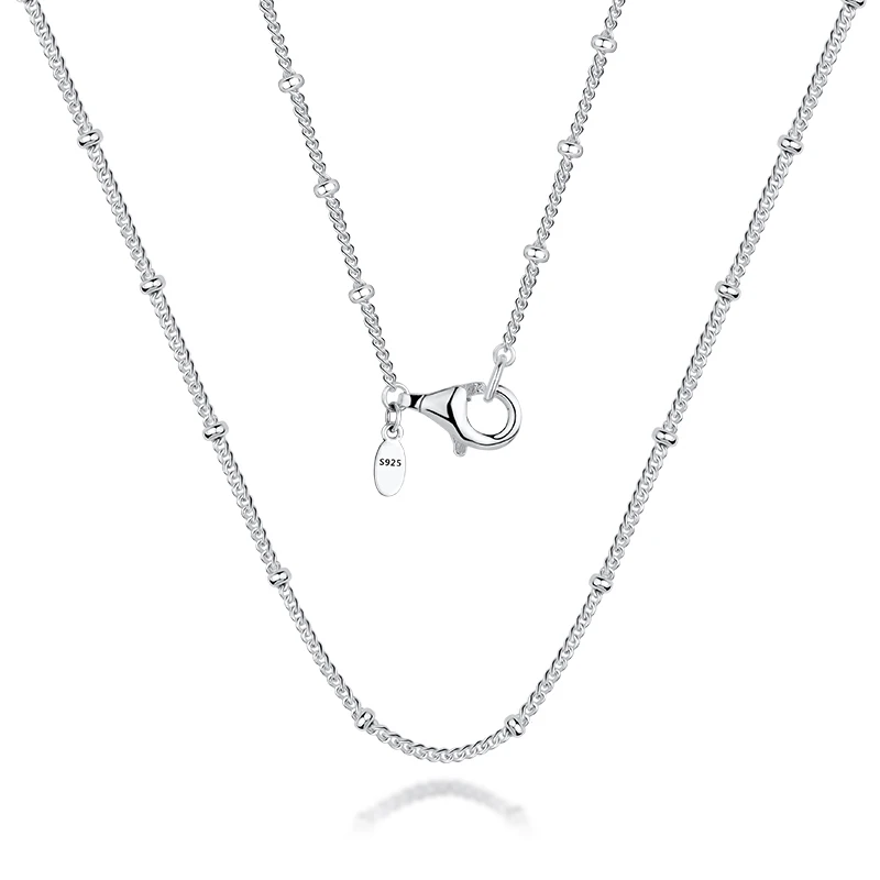 Подлинное Серебро 925 Пробы Колье серебряное ожерелье из бисера цепочка модные