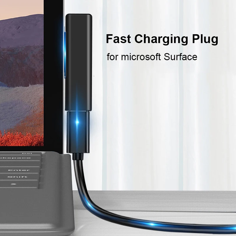 

USB Type C PD Fast Charging Plug Converter for Microsoft Surface Pro 3 4 5 6 Go USB C Female Adapter Connector for Surface Book