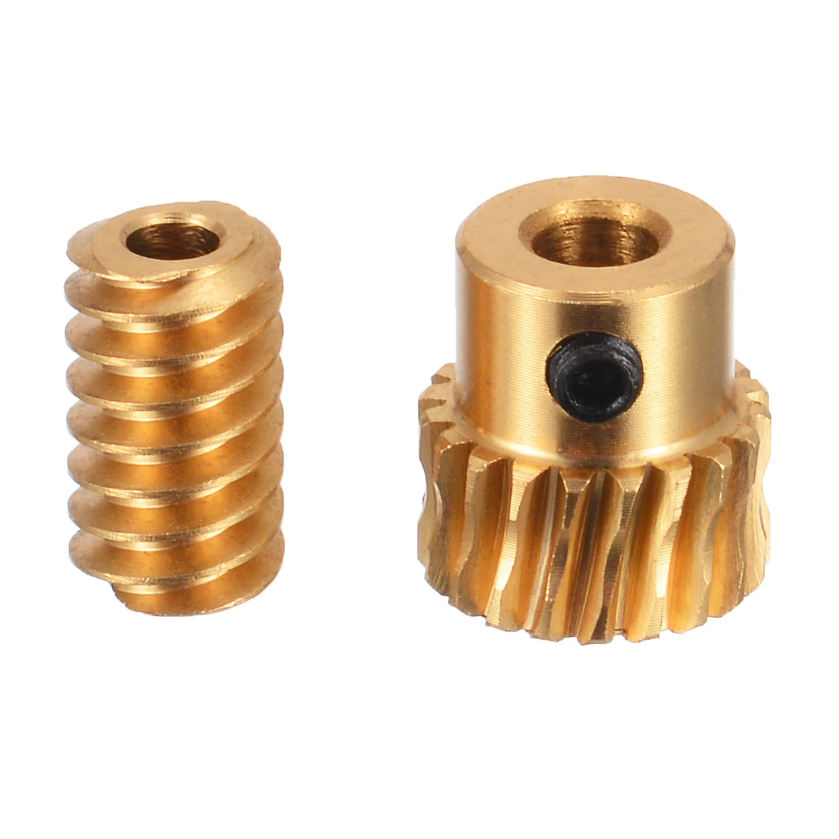 

1 Set 0.5 Modulus 1:10 Reduction Ratio Gear Gold Motor Output Brass Worm Wheel with Worm Shaft