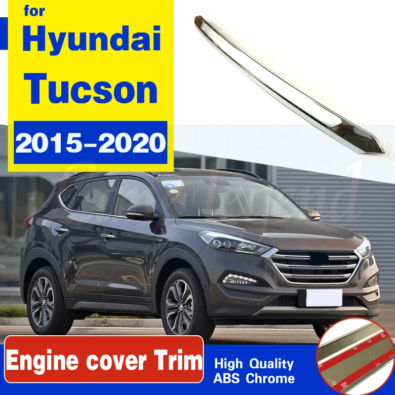 

1PCS ABS plating FOR HYUNDAI TUCSON 2015 - 2020 CHROME FRONT HOOD BONNET GRILL LIP MOLDING COVER TRIM BAR GARNISH MESH