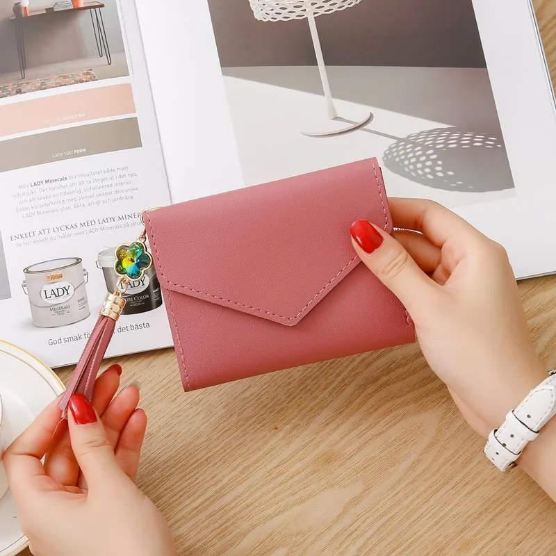 Новинка 2019 модные маленькие кошельки конверты для женщин женские короткие