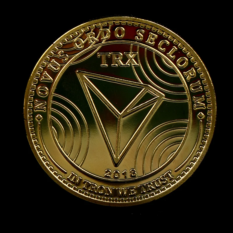 Новые виртуальные памятные металлические монеты TRX без денежной единицы, подарок Биткойн с доставкой на дропшиппинг.