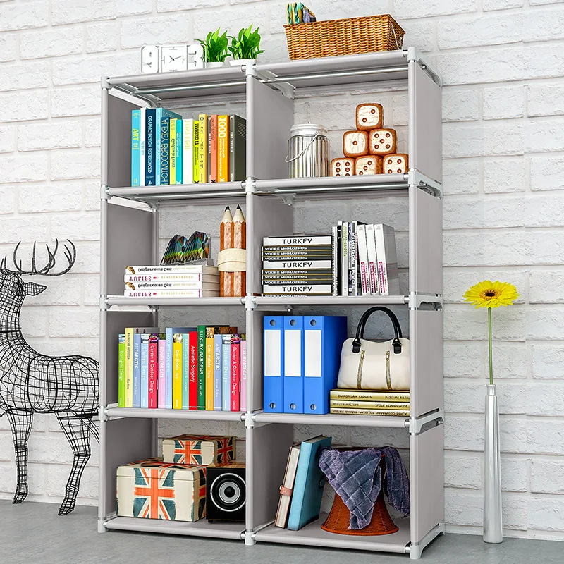 

New Hot Double Rows 5 Tiers Kids Bookshelf Nonwoven Decorative Display Stand Toys Books Organizer Shelf Children Small Bookcase