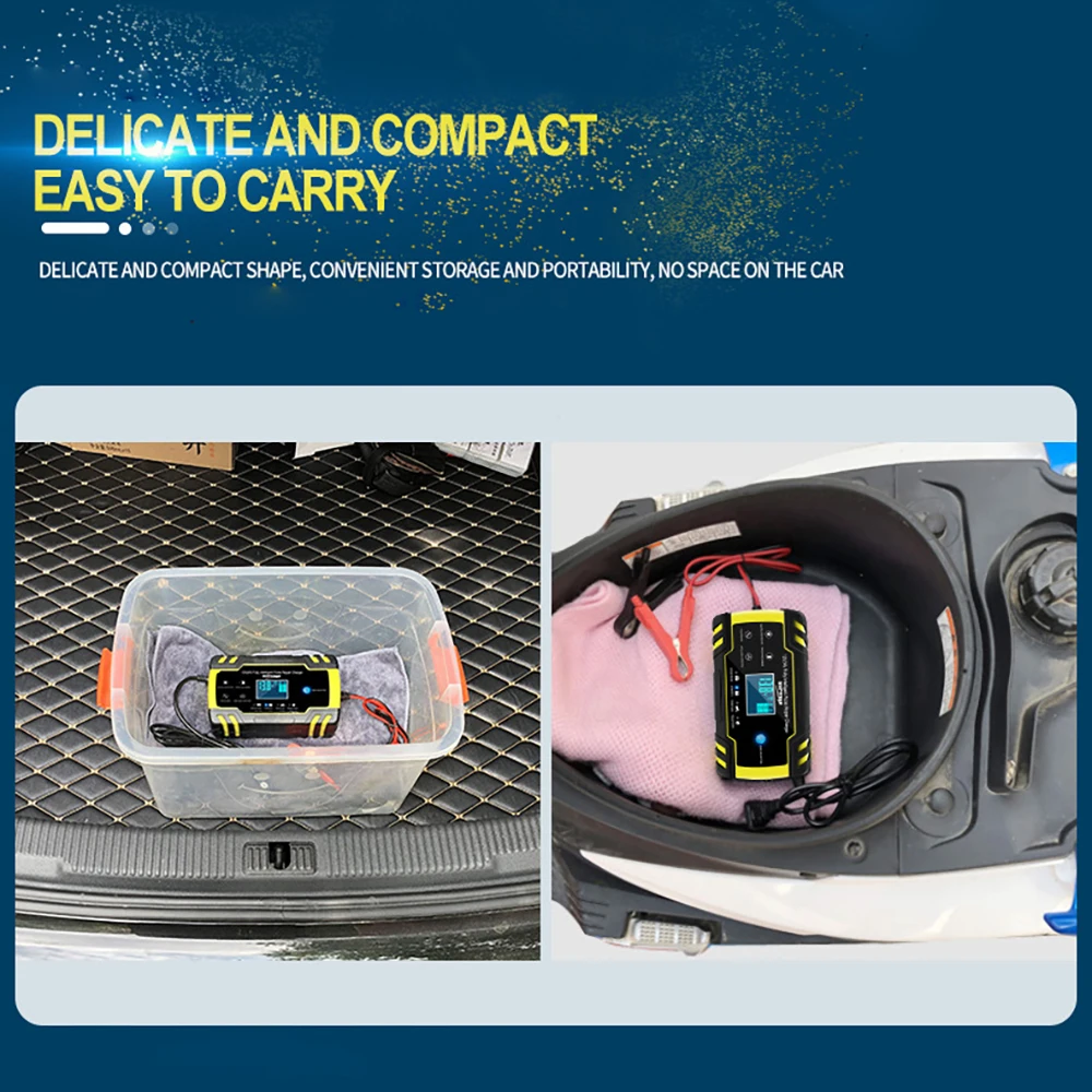 Автомобильное зарядное устройство для аккумуляторов автоматическое 12/24 В 8 А с ЖК