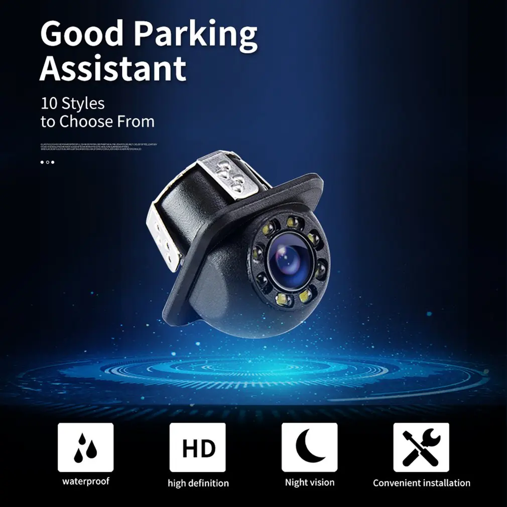 

Reverse Camera Rearview Car Infrared Night Vision Mini Waterproof High Definition Car Parking Assistance With LED Light
