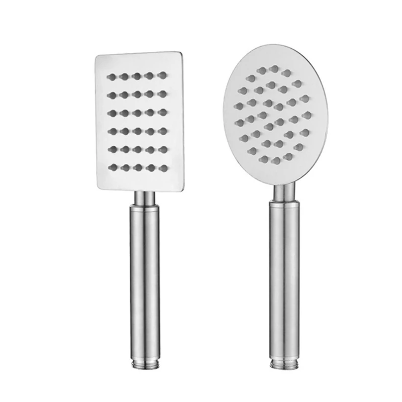 

304 Stainless Steel Handheld Shower Head Square Round Showerhead Slide Bar