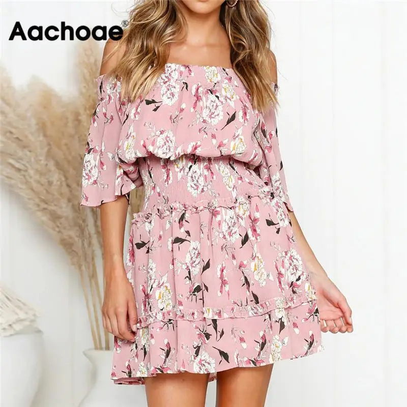Aachoae летнее платье 2020 женское пляжное в стиле бохо с цветочным принтом